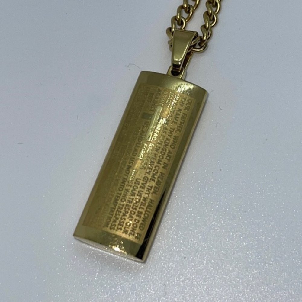 "Our Father" Prayer Stainless Steel Necklace